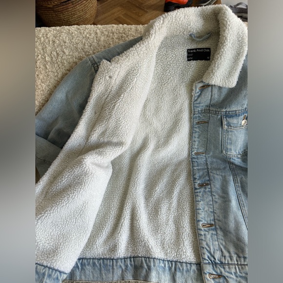 Frank and oak shearling jean jacket mens medium - Picture 4 of 5